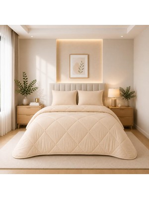 1001 Bej Soft Silikon Yorgan Tek Kişilik 155 * 215