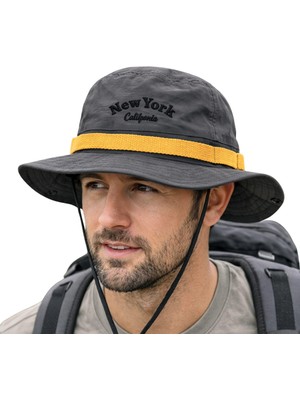 1001 Safari Şapka Erkek Kadın Unisex, 58-60 cm Likralı Esnek Beden, Nefes Alan Iç Astar, Ayarlanabil