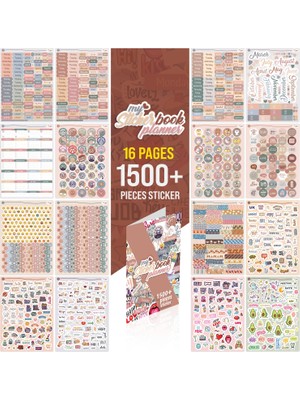 1001 Planner Sticker Set - 1500+ Adet Çıkartma - Takvim, Ajanda, Günlük, Planlayıcı, Not Defteri, J