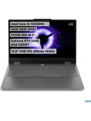 1001 Loq Essential Intel Core I5 13450HX 16GB 512GB SSD RTX5060 Freedos 15.6" Fhd Taşınabilir Bilgisaya