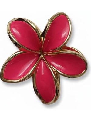 1001 Lotus Saç Tokası – Büyük Boy 8 Cm, Tekli Saç Tokası, Lotus Çiçeği Tasarımı (Fuşya)