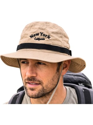 1001 Safari Şapka Erkek Kadın Unisex, 58-60 cm Likralı Esnek Beden, Nefes Alan Iç Astar, Ayarlanabil