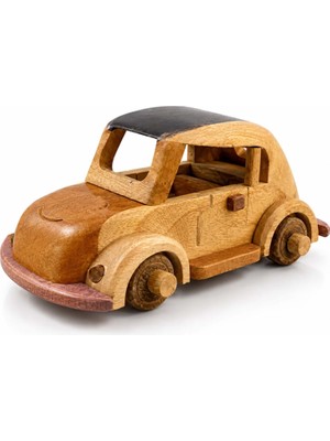 Hediye Sandalı Ahşap Klasik Araba Maketi (Volkswagen Beetle Tarzı)