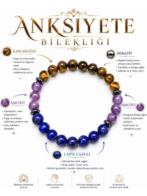 Morlisse Anksiyete Bilekliği ( Kaplangözü -Ametist - Lapis Lazuli )