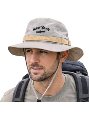 1001 Safari Şapka Erkek Kadın Unisex, 58-60 cm Likralı Esnek Beden, Nefes Alan Iç Astar, Ayarlanabil
