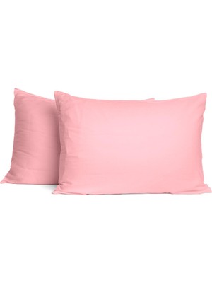 1001 Mix & Match | Plain |%100 Pamuklu 2’li Yastık Kılıfı Seti Pembe