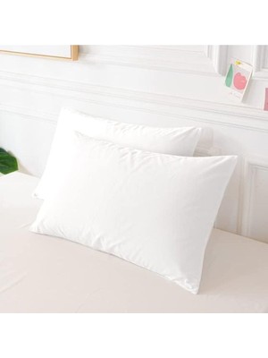 1001 Düz Pamuklu 2'li Yastık Kılıfı 50X70 Beyaz, TYC81ZAF7N170530589770180