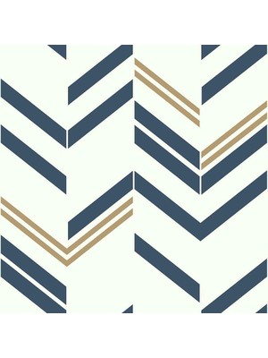 1001 Rm Studıo Chevron Blue Stripe Peel & Stick Duvar Kağıdı