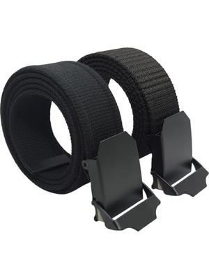 1001 2 Adet Erkek Kemer 4 cm Siyah Tactical Palaska Tarzı
