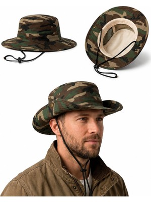 1001 Balıkçı Erkek Kanvas Şapka, Outdoor Safari