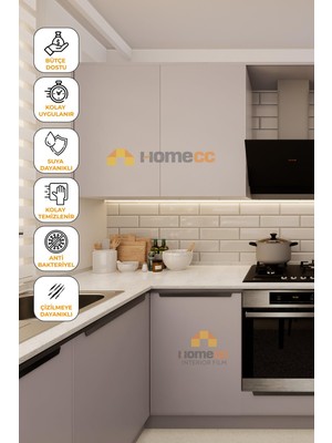 1001 Homecc Yapışkanlı Kaplama Folyo 120 cm – Krem Beyaz (Ekru) Renk | Mobilya, Kapı, Duv... Yapisk