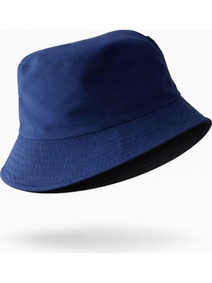 1001 Çift Taraflı Bucket Kova Balıkçı Şapka UNISEX%100 Pamuklu Siyah Iç Astarlı Dörtmevsim Mevs