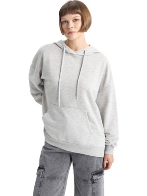 1001 Oversize Geniş Kalıp Kapüşonlu Sweatshirt