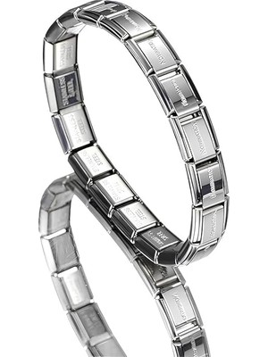 1001 Aee® Erkek Bileklik Paslanmaz Çelik Italyan Charm Kişiselleştirilebilir Unisex Kadın Bileklik