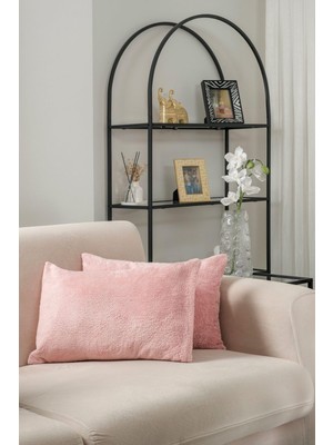1001 Çift Tarafı Wellsoft Kumaş 2'li 35X55 cm Hediyelik Dekoratif Pelüş Kırlent Kılıfı Yastık K