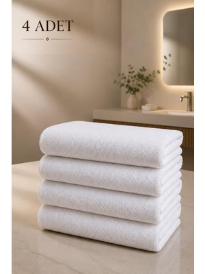 1001 Otel Havlusu Beyaz 50X85 cm 200 Gram Bukle - Armür El Yüz Havlusu (4)