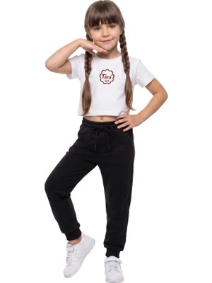 Cubbux Kız Çocuk Düz Dokuma Okul ve Spor Eşofman Altı Pantolon