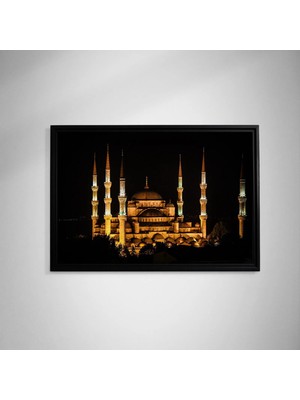 Ahsenico Istanbul – Gece Işığında Sultanahmet-Çerçeveli Tablo