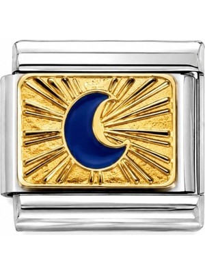 cm Jewelry Mavi Ay Desenli Italyan Bileklik Charm