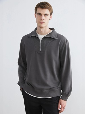 Lc Waikiki Yeni Sezon Fermuarlı Dik Yaka Erkek Sweatshirt
