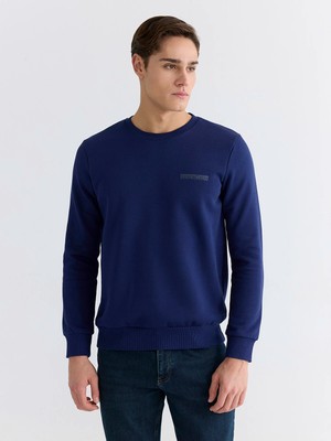 Lc Waikiki Yeni Sezon Bisiklet Yaka Baskılı Erkek Kalın Sweatshirt