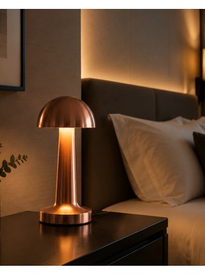 Techora Sale USB Çıkışlı LED Mantar Masa Lambası 3 Modlu Dokunmatik Aydınlatma
