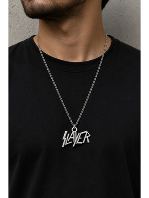 Herşey Nota Slayer Müzik Grubu Logo Kolye Rock Metal Tarzı Erkek Hediye Aksesuarı