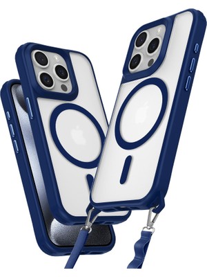 Fırsatkolik iPhone 14 Pro Max Kılıf Enka Magsafe Silikon Kılıf - Lacivert