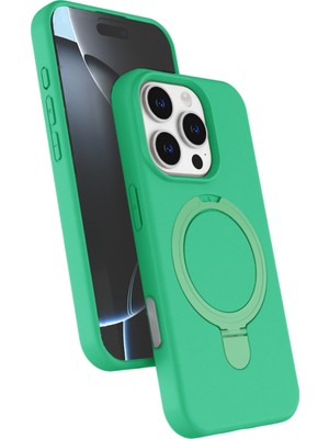 Fırsatkolik iPhone 16 Pro Regal Magsafe Standlı Kapak - Yeşil