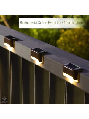 Techora Sale Waterproof Solar Merdiven Lambası 4 Adet