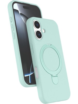Fırsatkolik iPhone 16 Plus Regal Magsafe Standlı Kapak - Su Yeşili