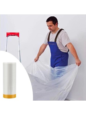Techora Sale Boya Badana Eşya Koruma Hışır Örtüsü 280CM x 15 mt  Yapışkanlı Hışır Örtü