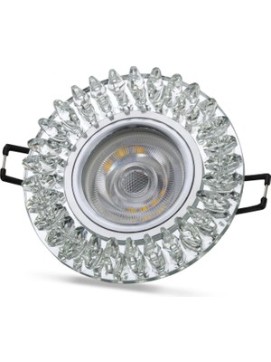 Techora Sale 1 Adet Noas YL65 1727 Troya LED Çerçeveli 4000K Kristal Cam Spot GU10 Duy