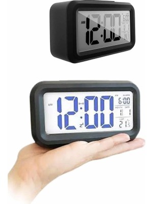Techora Sale Dijital Masa Saati Termometreli Takvim Çalar Saat LED Ekran Pilli