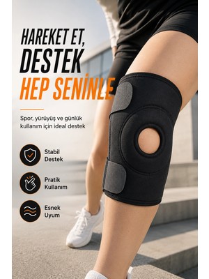 Techora Sale Ayarlanabilir Patella Destekli Dizlik Spor Için Cırtlı Diz Bandajı Koruyucu Ortez