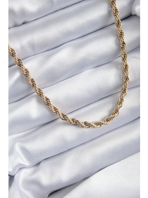 Techora Sale 316L Çelik Gold Renk 60 cm Burgu Model Kadın Kolye