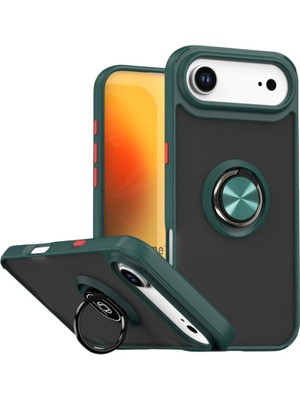 Fırsatkolik iPhone 17 Air Montreal Yüzüklü Silikon Kapak - Yeşil