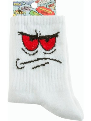 Techora Sale Emoji Kolej Çorap 8*28