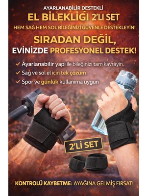 Techora Sale Ayarlanabilir Destekli El Bilekliği 2’li Set – Kadın & Erkek Sağ–sol Uyumlu Spor ve Günlü