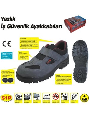 Fırsatkolik Mey Ithalat® 414 Yazlık S1 43 No Çelik Burunlu Ayakkabı