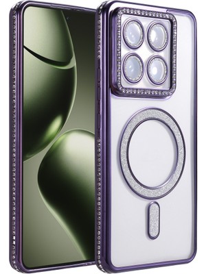Fırsatkolik Mi 14T Pro Joke Simli Magneticsafe Kılıf - Derin Mor