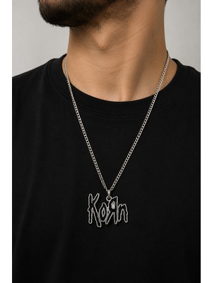 Herşey Nota Korn Logo Tasarımlı Rock Metal Kolye – Müzik Tutkunlarına Hediye