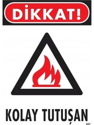 Fırsatkolik Mey Ithalat® Dikkat Kolay Tutuşan Uyarı Levhası 25X35 KOD:857