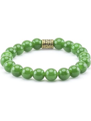 Esha Store Doğal Taş Koyu Yeşim Unisex Bileklik EUB14KYSM Zihinsel Sükunet, Bereket ve Odak