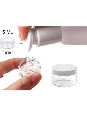 Hayaller Dükkanı 25 Adet Kutu Plastik Krem Kavanozu 5 ml Beyaz Kapak Pk:1