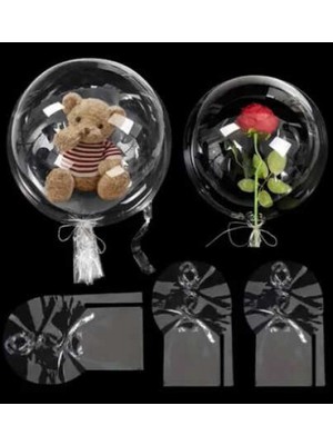 Hayaller Dükkanı Balon Şeffaf (Bobo) Çift Ağızlı 30 Inc Pk:10
