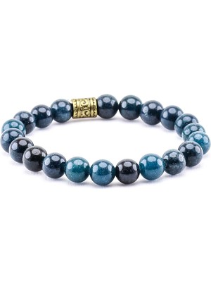 Esha Store Doğal Taş Mavi Akik Doğal Taş Unisex Bileklik EUB14MAKK Kendini Ifade, Stres Kontrolü ve Denge