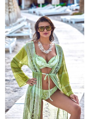 Larimar Argento 2106-3025 Kadın Önü Açık Uzun Kaftan