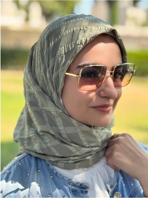 ALDAIYR Jakarlı Pamuk Caz Eşarp 120X120 Pamuk Ikinci Desen