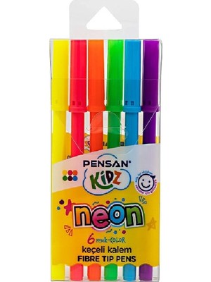 Pensan Kidz Neon 6 Renk Kecelı Kalem